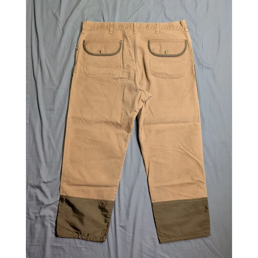 Vtg Carhartt Brush Pants Mens Size 40x29 Canvas Double Knee Brown Hunt WU256 USA